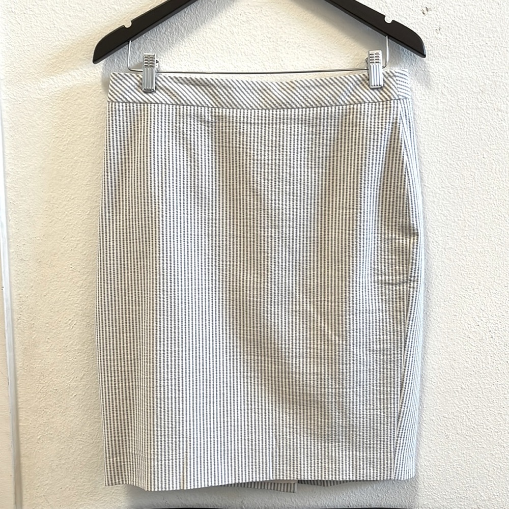 Ann Taylor blue seersucker skirt.